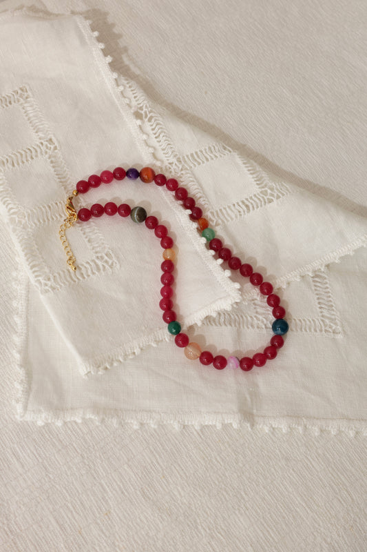 Naszyjnik jadeit mix koralików