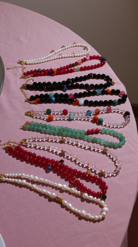 Naszyjnik z jadeitu z kryształami