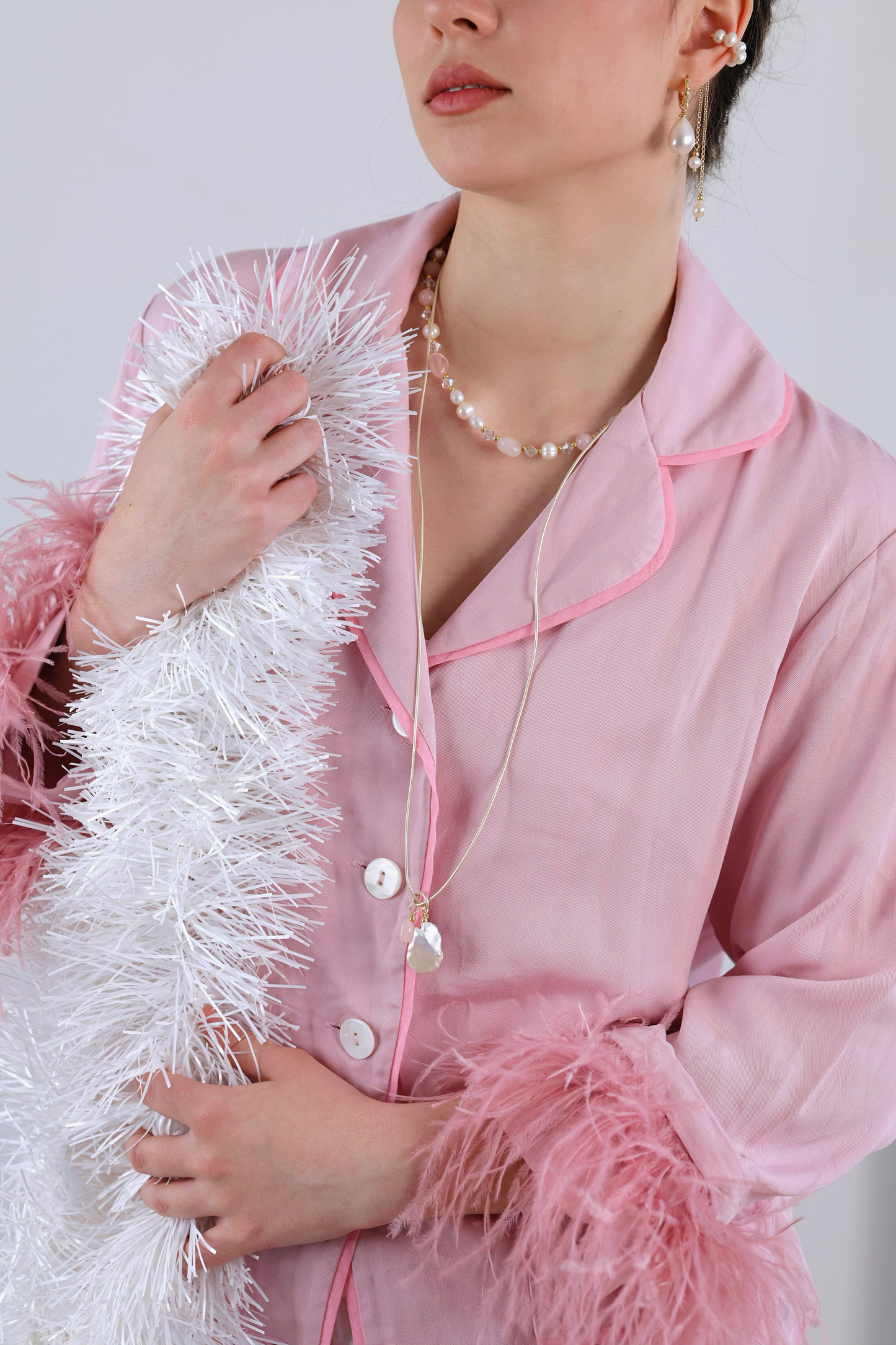 Kolczyki Kafa - naturalne perły lub pozłacany hematyt