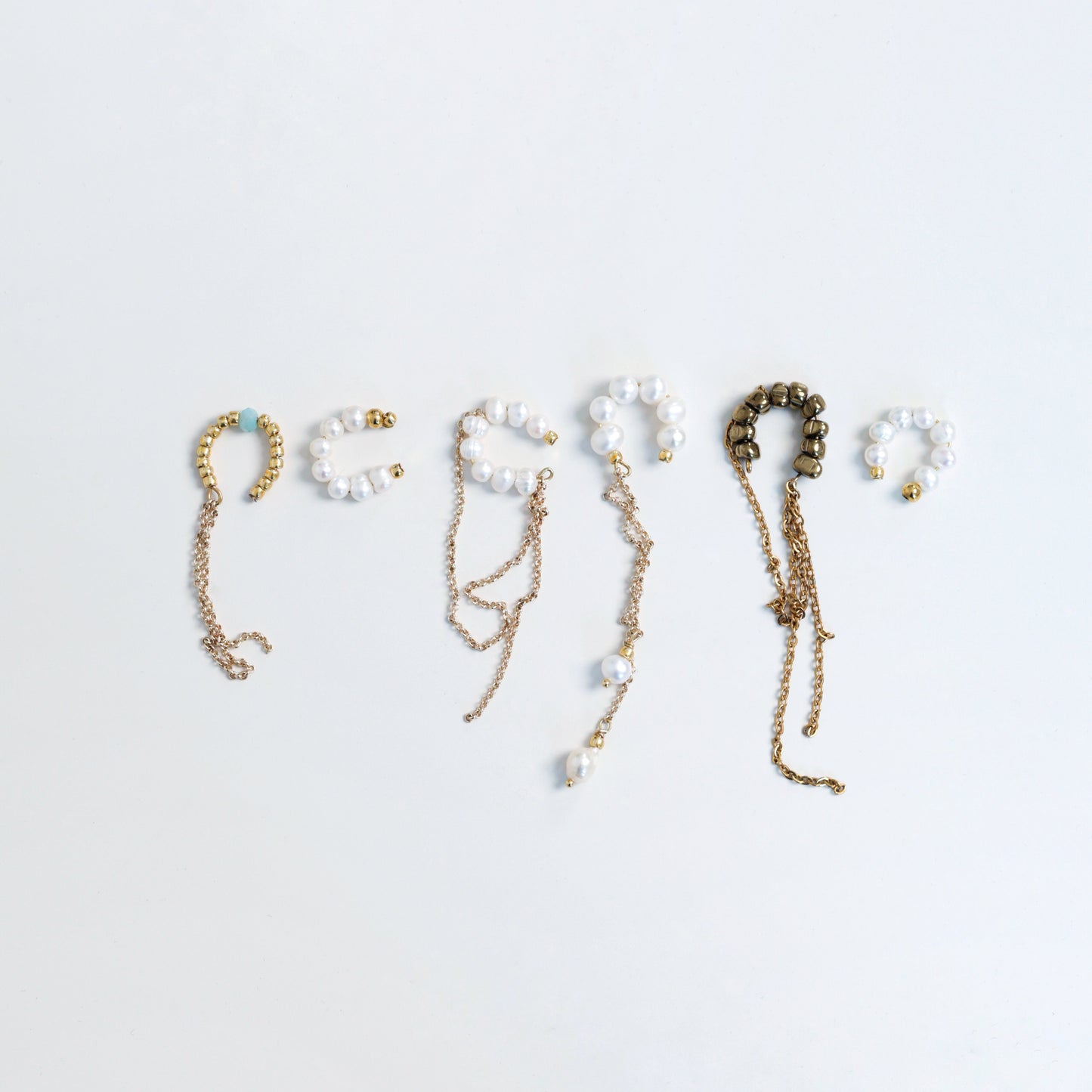 Kolczyki Kafa - naturalne perły lub pozłacany hematyt