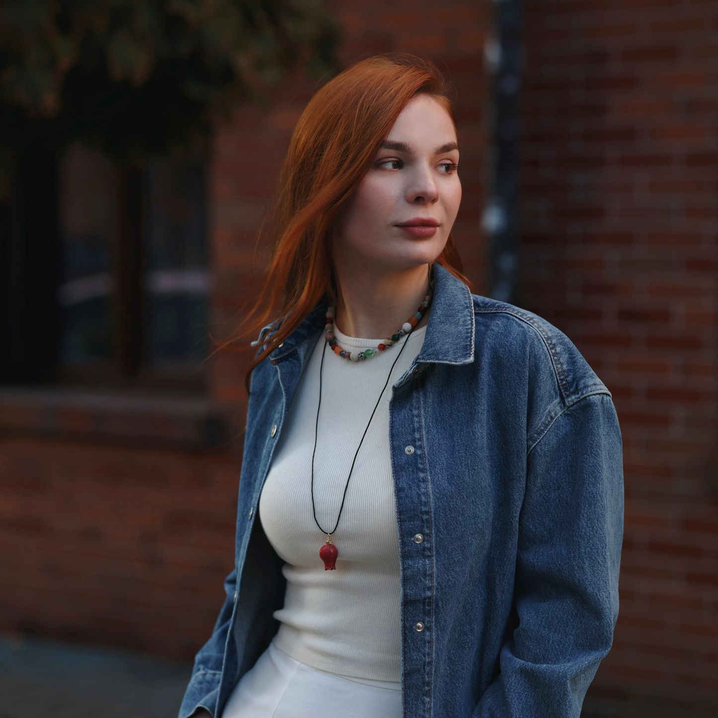 Naszyjnik z mieszanki naturalnych kamieni: agatów, jaspisu i lawy