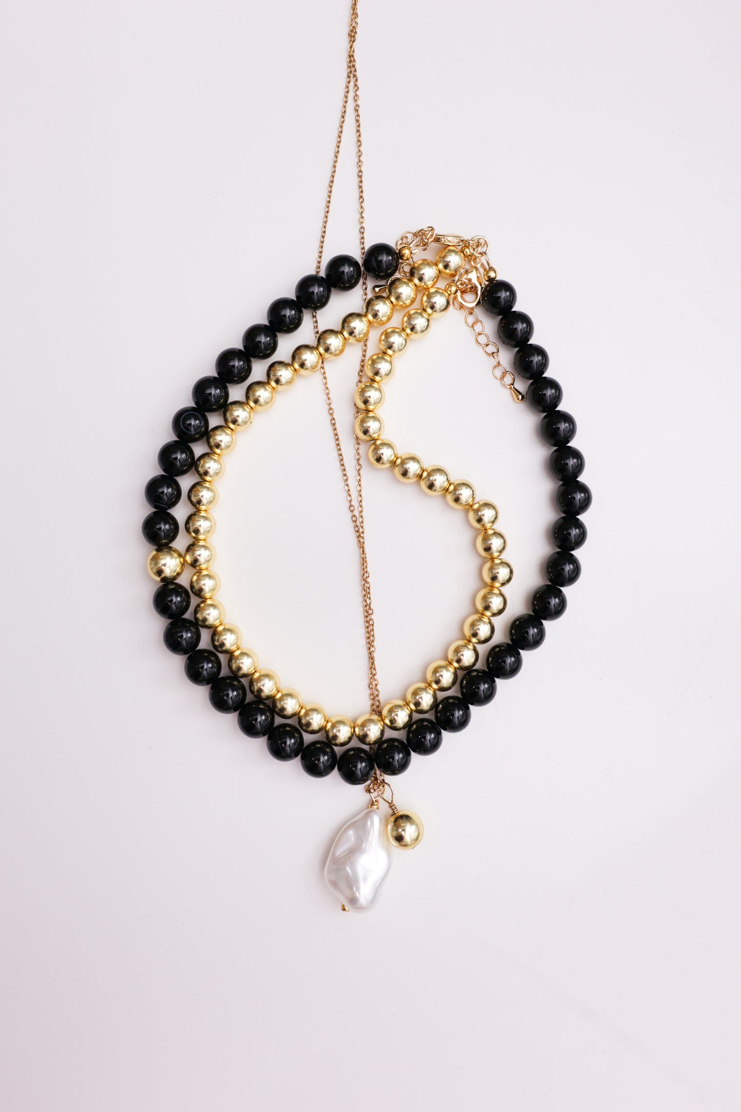 Naszyjnik  z pozłacanego hematytu