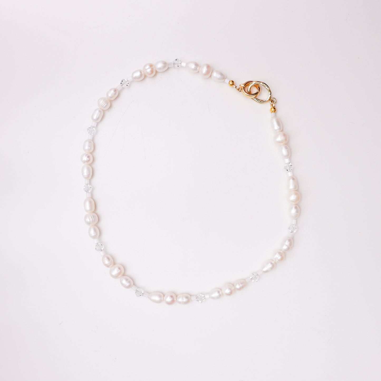 Naszyjnik z pereł naturalnych, czeskiego kryształu i japońskiego koralika