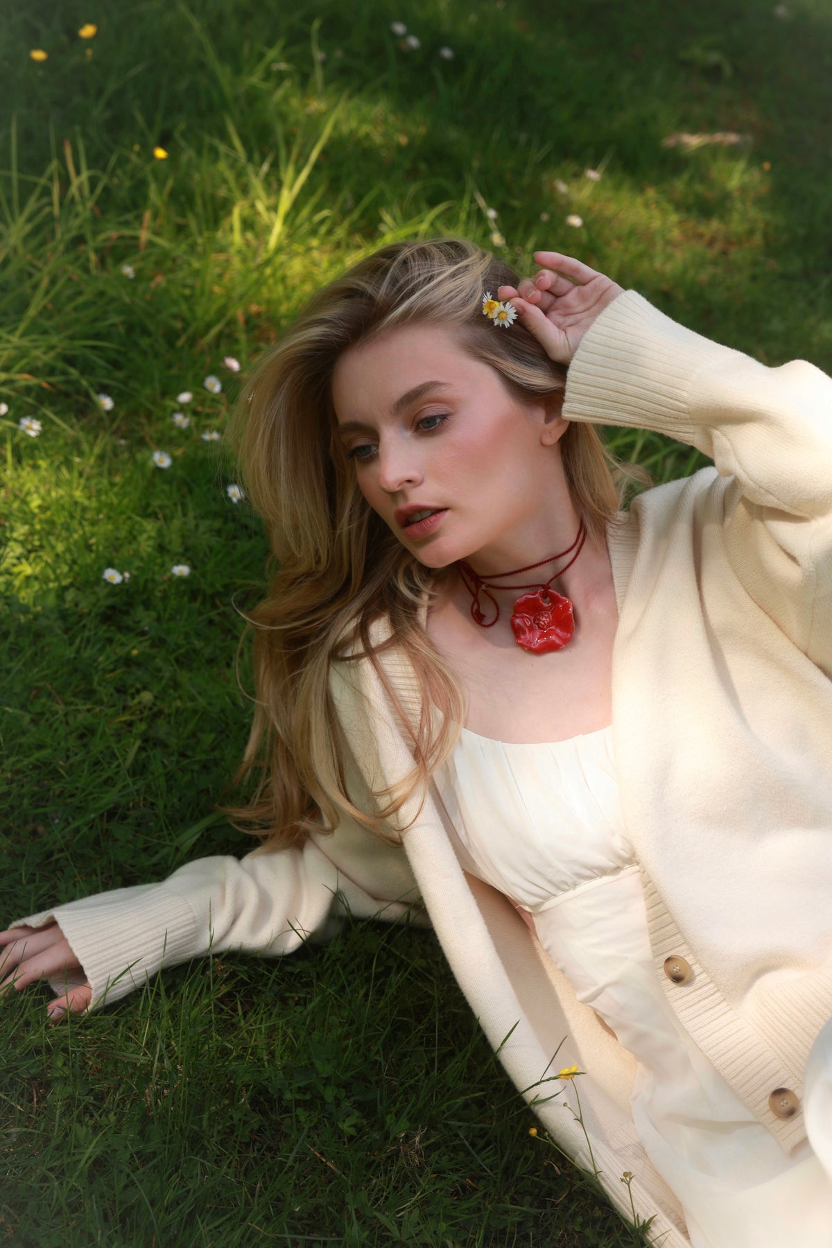 Naszyjnik FLORAL Mak Cherry