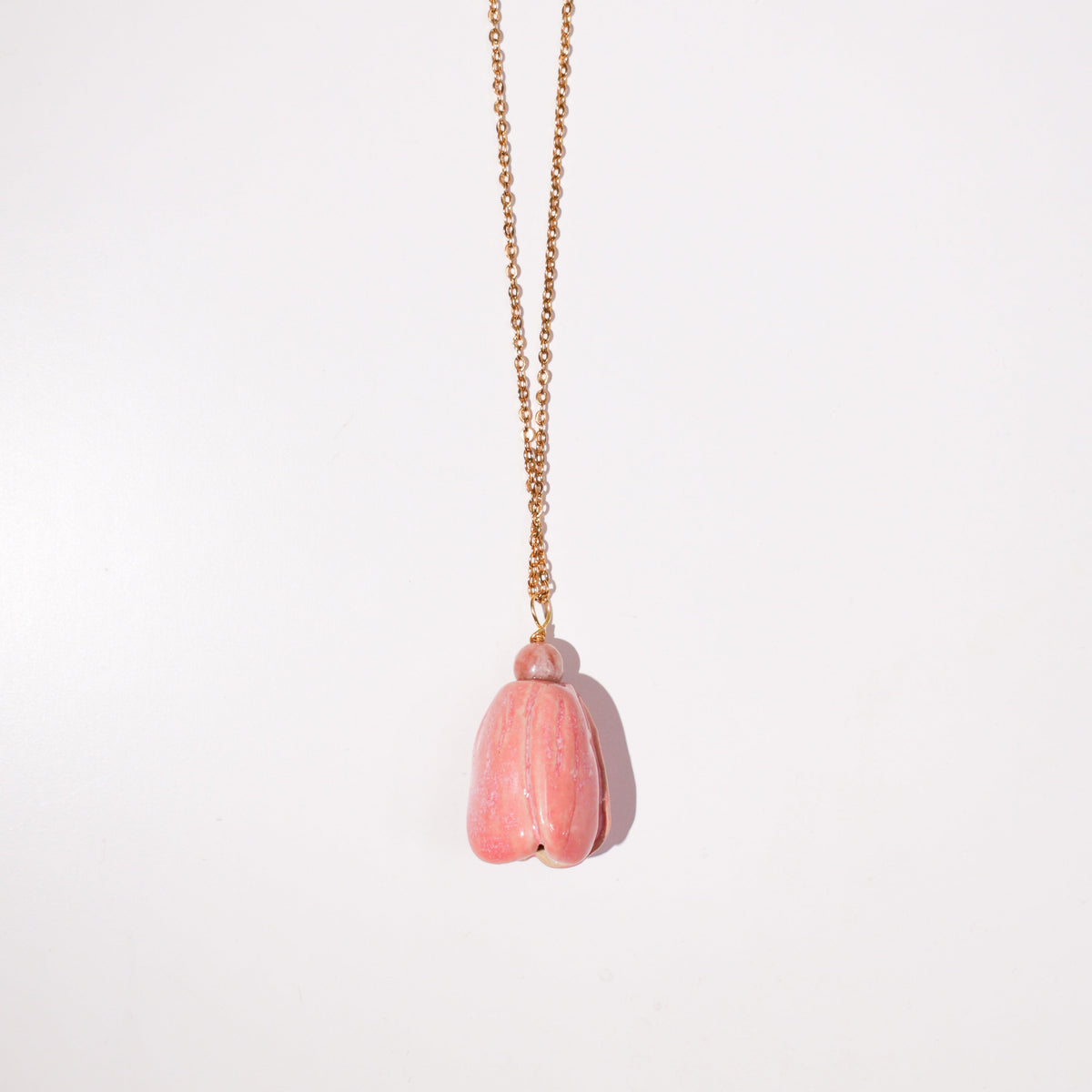 Naszyjnik FLORAL Tulip Rose z różowym ceramicznym tulipanem